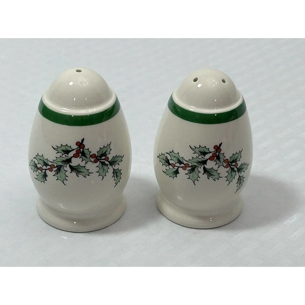 Spode Christmas Tree Salt & Pepper Shaker Set w/Stoppers, 2 7/8